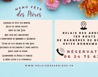 Fête des Mères 2025 au Relais des Ardides , 160 route de Bagnères de Bigorre, 65130, Bonnemazon