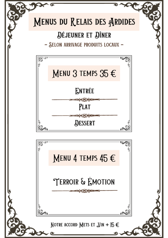 Menus 3 et 4 temps-mets-et-vins